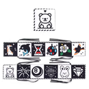 Livro De Pano Macio Para Bebês Alto Contraste Preto E Branco Sensorial Brinquedos De Pequeno Porte