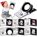 Livro De Pano Macio Para Bebês Alto Contraste Preto E Branco Sensorial Brinquedos De Pequeno Porte