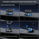 Suporte Magnético 360° para Celular Carro, Base a Vácuo Ajustável, Dobrável Universal e Seguro