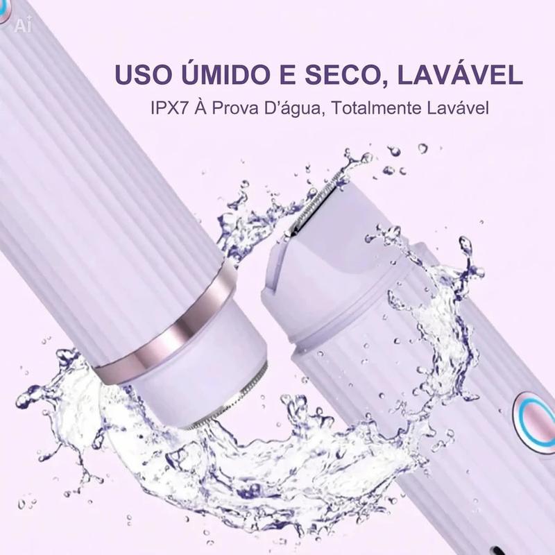 Depilador elétrico com navalha dupla cuidado e delicadeza com sua pele Recarregável com Tecnologia avançada Indolor