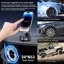 Suporte Magnético 360° para Celular Carro, Base a Vácuo Ajustável, Dobrável Universal e Seguro