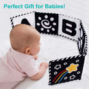Livro De Pano Macio Para Bebês Alto Contraste Preto E Branco Sensorial Brinquedos De Pequeno Porte