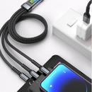 Cabo De Carregamento De Liga De Zinco 3 Em 1 100W 6A Carregador Super Rápido USB Proteção Para Micro Tipo C