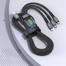 Cabo De Carregamento De Liga De Zinco 3 Em 1 100W 6A Carregador Super Rápido USB Proteção Para Micro Tipo C