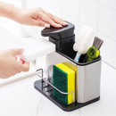 Porta Detergente Rack Armazenamento De Cozinha Organizador Dispenser Sabão Aço Inox Para Pia