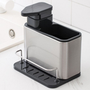 Porta Detergente Rack Armazenamento De Cozinha Organizador Dispenser Sabão Aço Inox Para Pia